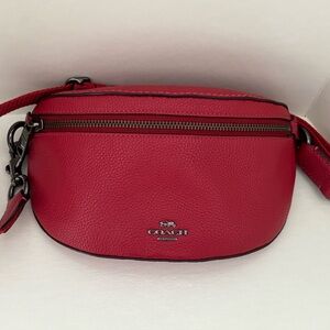 Coach Red Leather Belt Bag